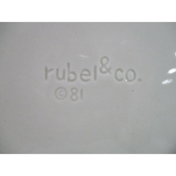 *Collectible 'rubel & co.' Cream Glazed with Blue Bird Design Round Plate - Picture 5 of 7
